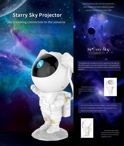 Star Projector, Astronaut Starry Nebula Ceiling LED Lamp with Timer and Remote