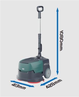 Portable Commercial Floor Scrubber Machine, Lightweight 21Lbs, Rechargeable Lithium-Ion Battery 90mins Working,for Large Areas Cleaning Works,Hotels