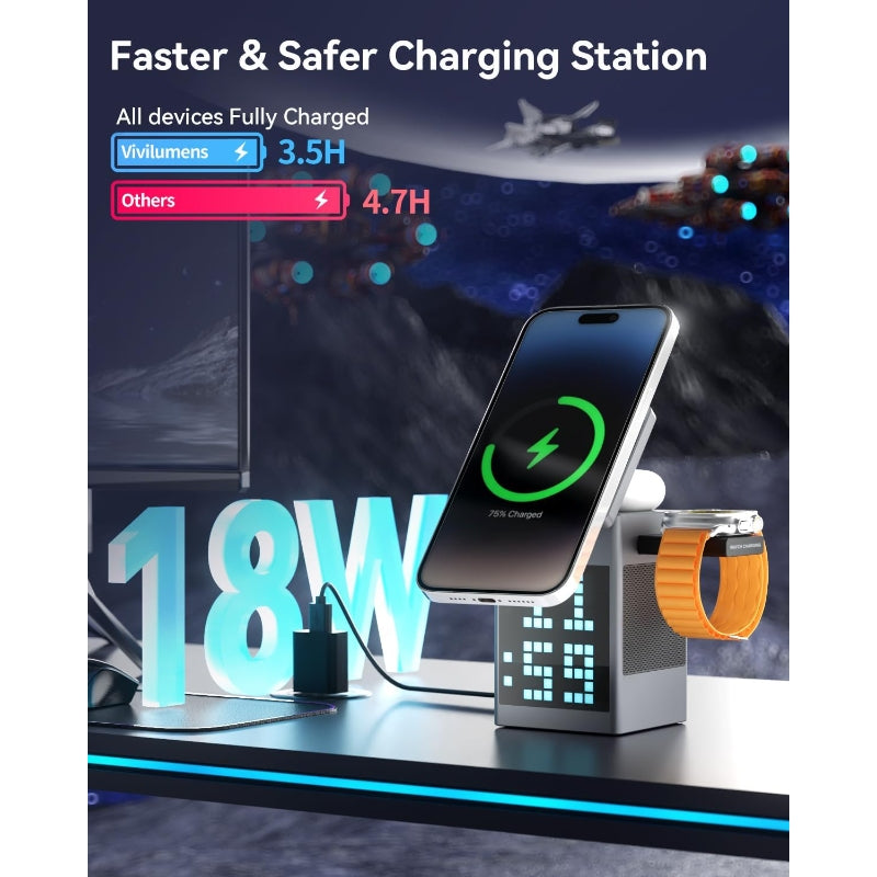 6-in-1 Wireless Charger with Speaker